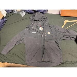Carhartt black jacket logo on the back